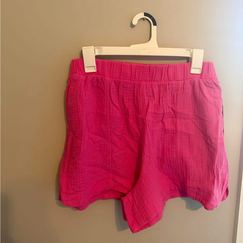 Women’s Hot Pink Casual Pull-On Shorts
